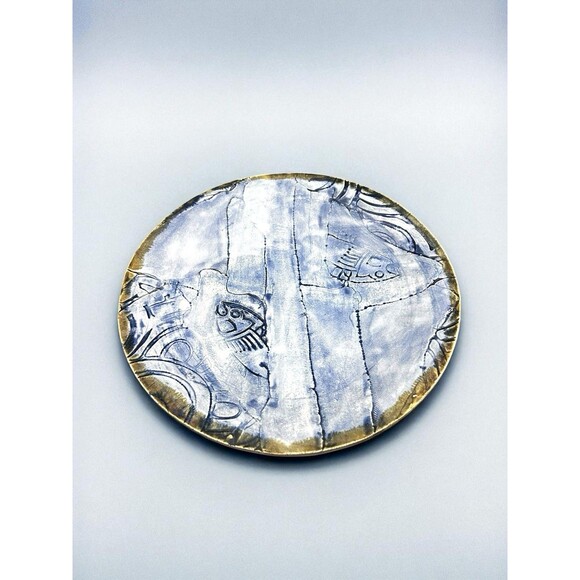 Vtg Stamped Fish Ceramic Studio Art Pottery Decorative Plate Hartman Studio 11.5